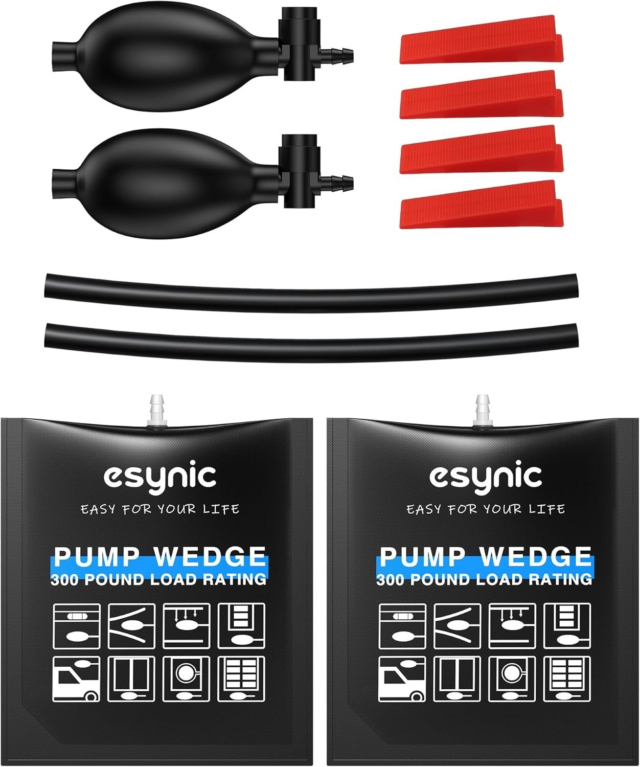 2 Pack Heavy-Duty Air Wedge Bag Kit – Lift 300lbs with Quick-Release Efficiency