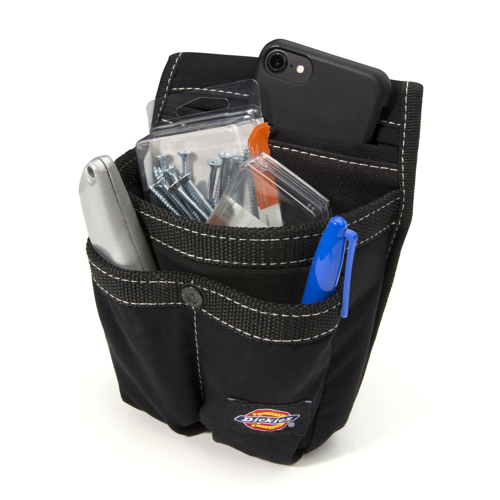 Tool Belt Cell Phone Pouch 4 Compartment Black Dickies 57059
