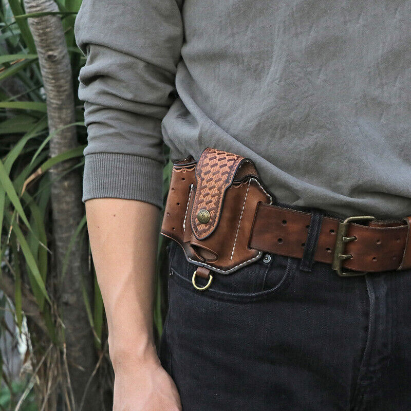 Leather Pocket Knife Sheath EDC Multitool Plier Belt Pouch Tools Holster-TOURBON
