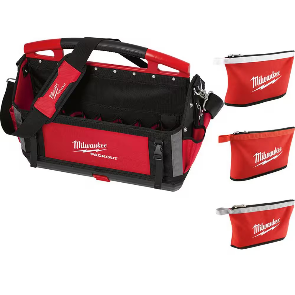 20 In. PACKOUT Tote with Zipper Tool Bags in Multi-Color (3-Pack)