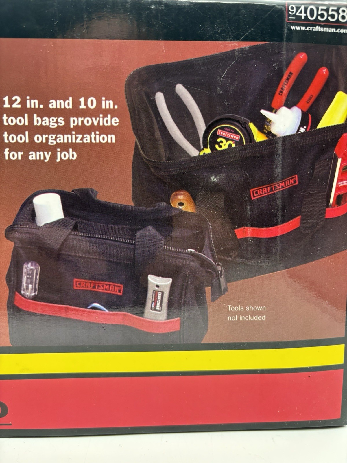 CRAFTSMAN 10 INCH & 12 INCH TOOL BAG COMBO SET, #40558, NEW IN BOX