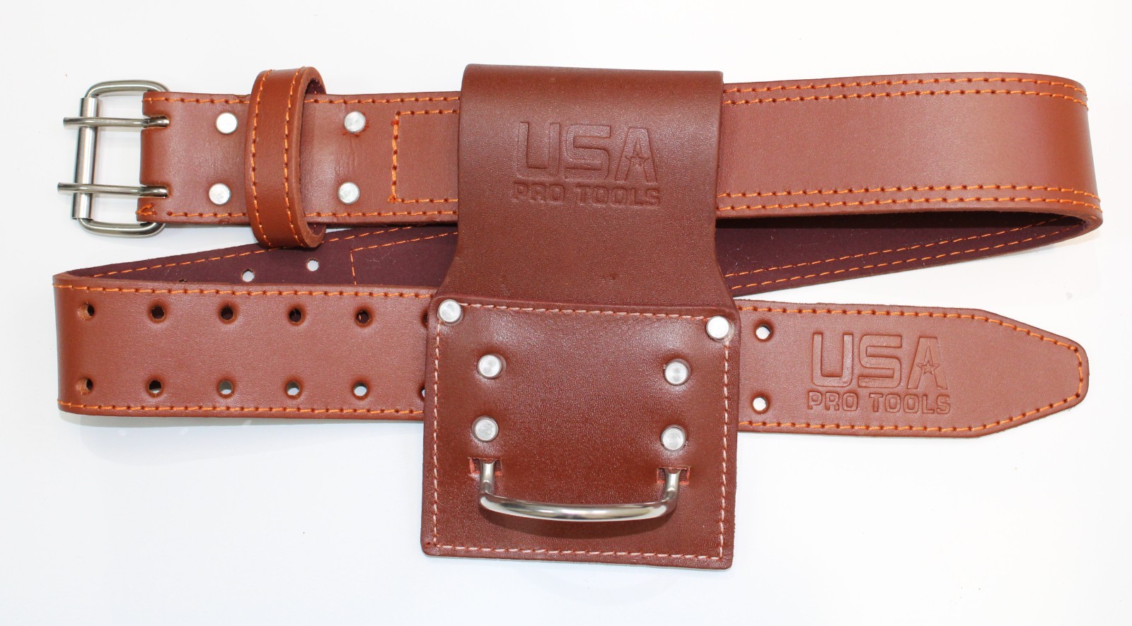 USA PRO TOOLS Heavy Duty Grain Leather Hammer Holder & Belt For Work Gear