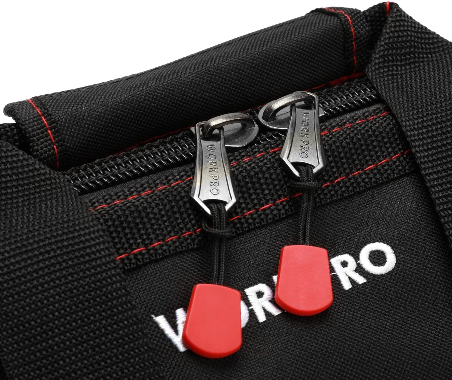 WORKPRO Close Top Wide Mouth Tool Storage Bag 16″/14″/12″ Rubber Base Pocket Bag