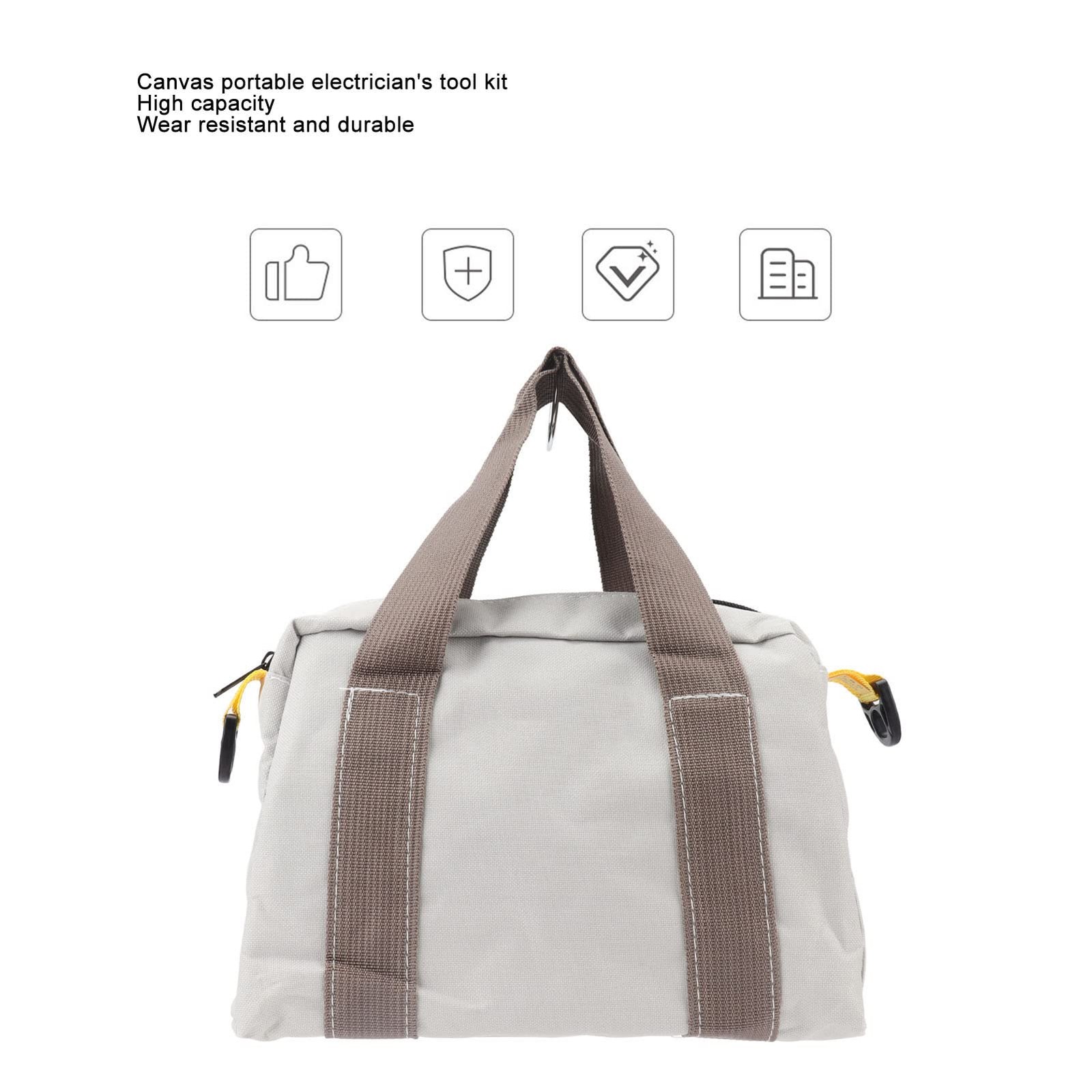 12in / 30.5cm Wide Mouth Tool Bag, Large Capacity Hardware Storage, Pliers