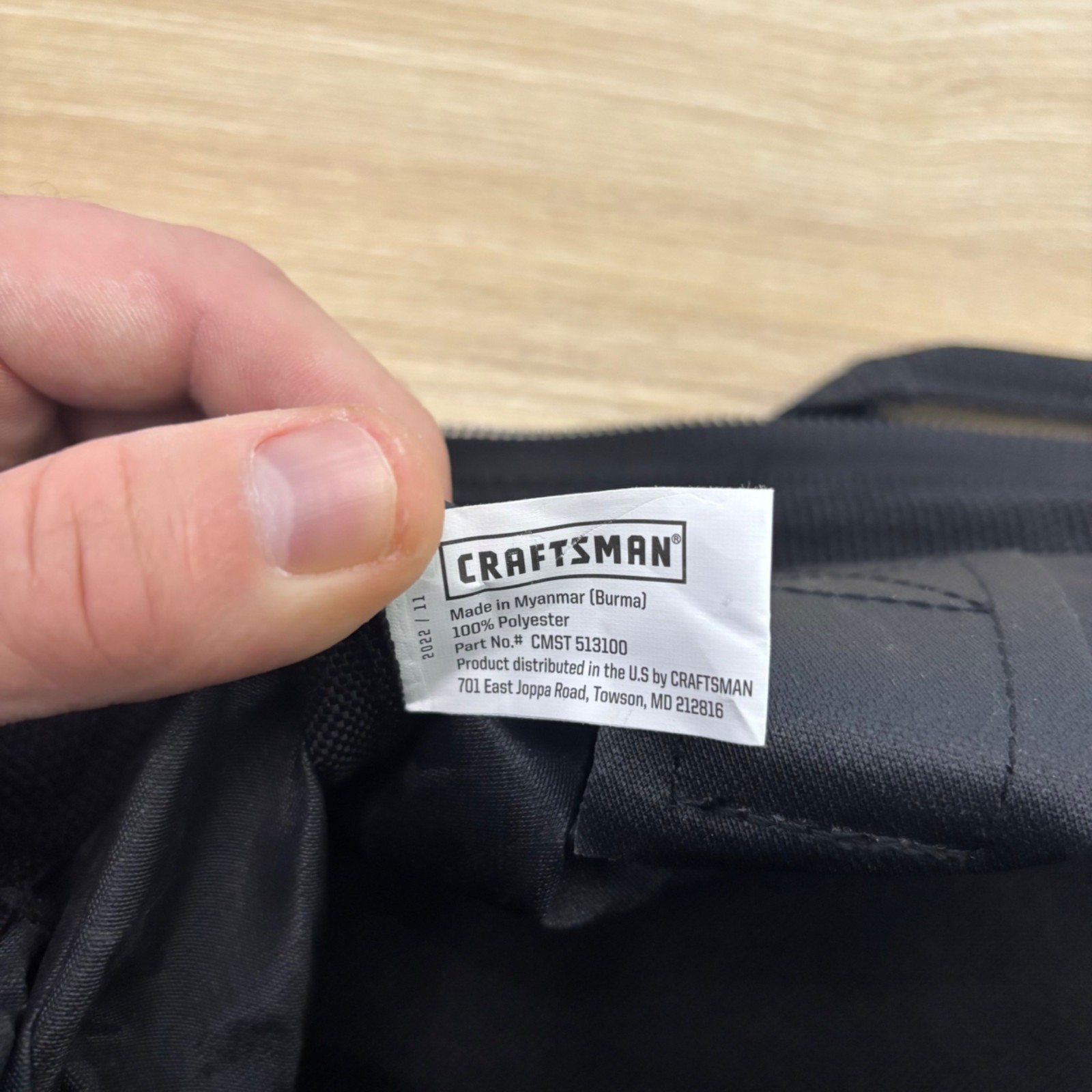 Craftsman Black & Red Tool Bag With Zipper & Mesh Pockets