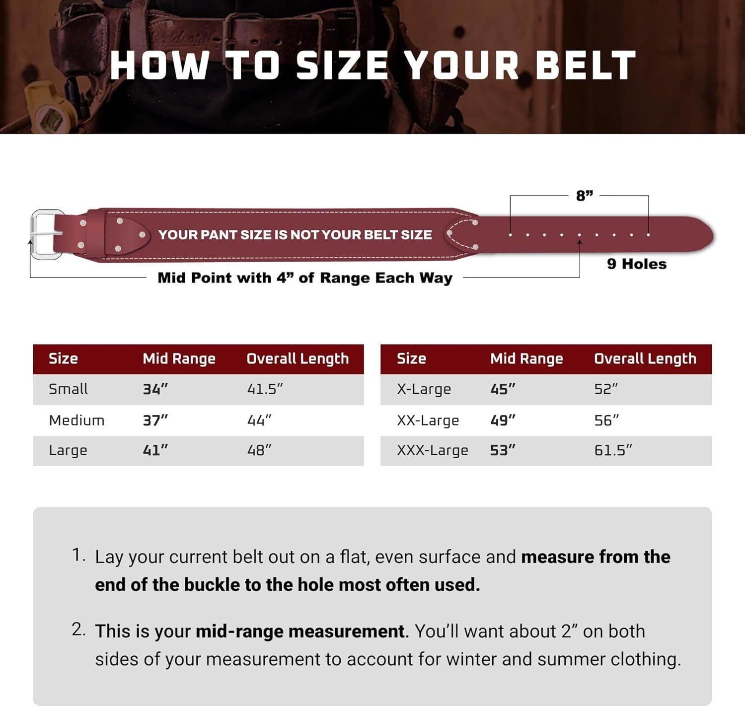 X-Large 3″ Leather & Nylon Tool Belt with Steel Roller Buckle – Made in USA