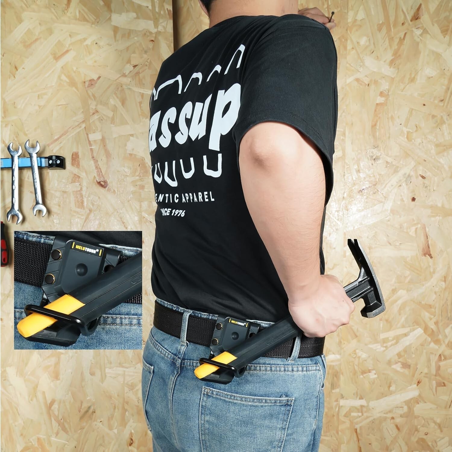 MELOTOUGH Hammer Holder for Belt, Hammer Loop 2.7 «Lx2.9 «Wx3.5 «H