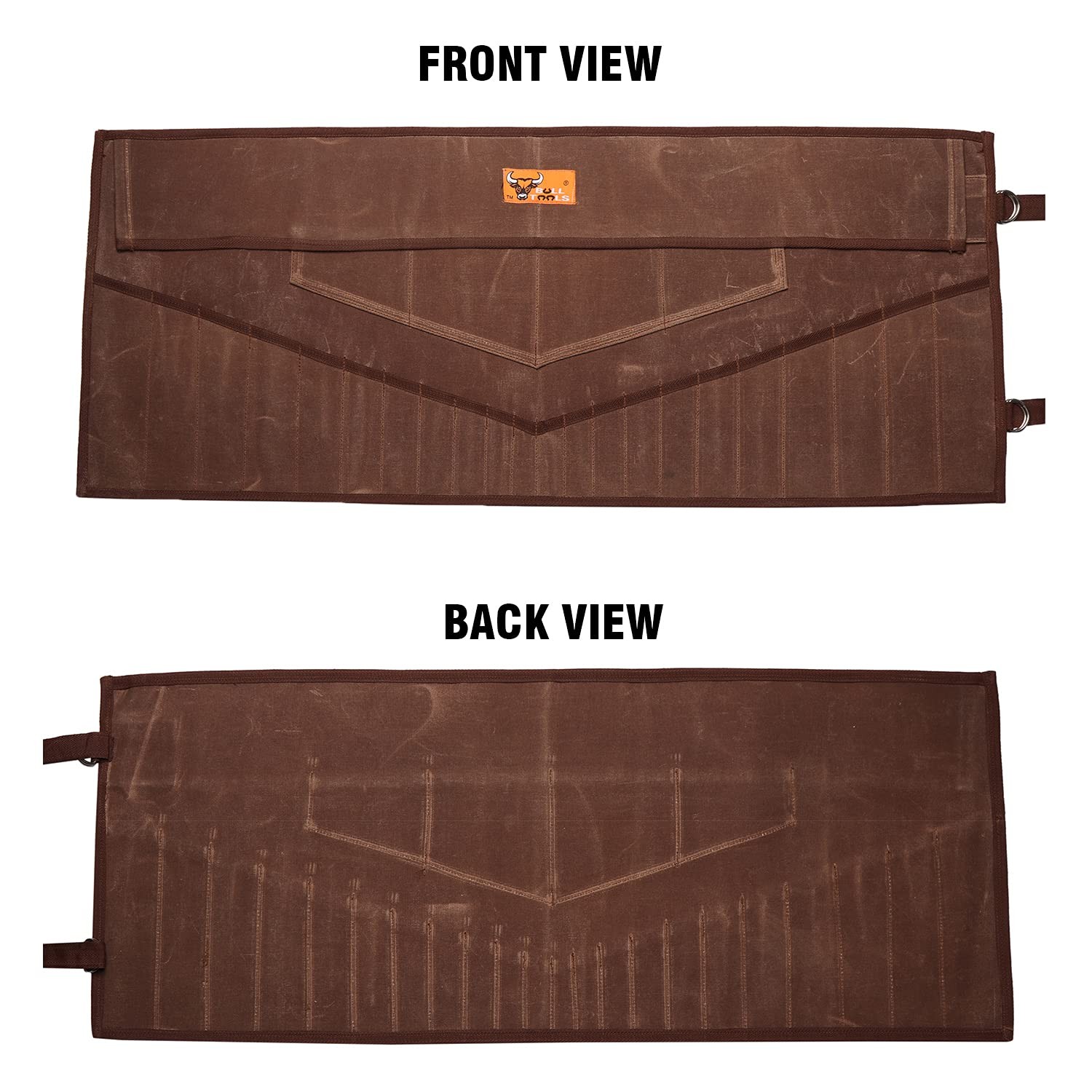 26 Pocket Wrench Organizer Roll-Up Bag Handcrafted Waxed Canvas Tool Pouch He…