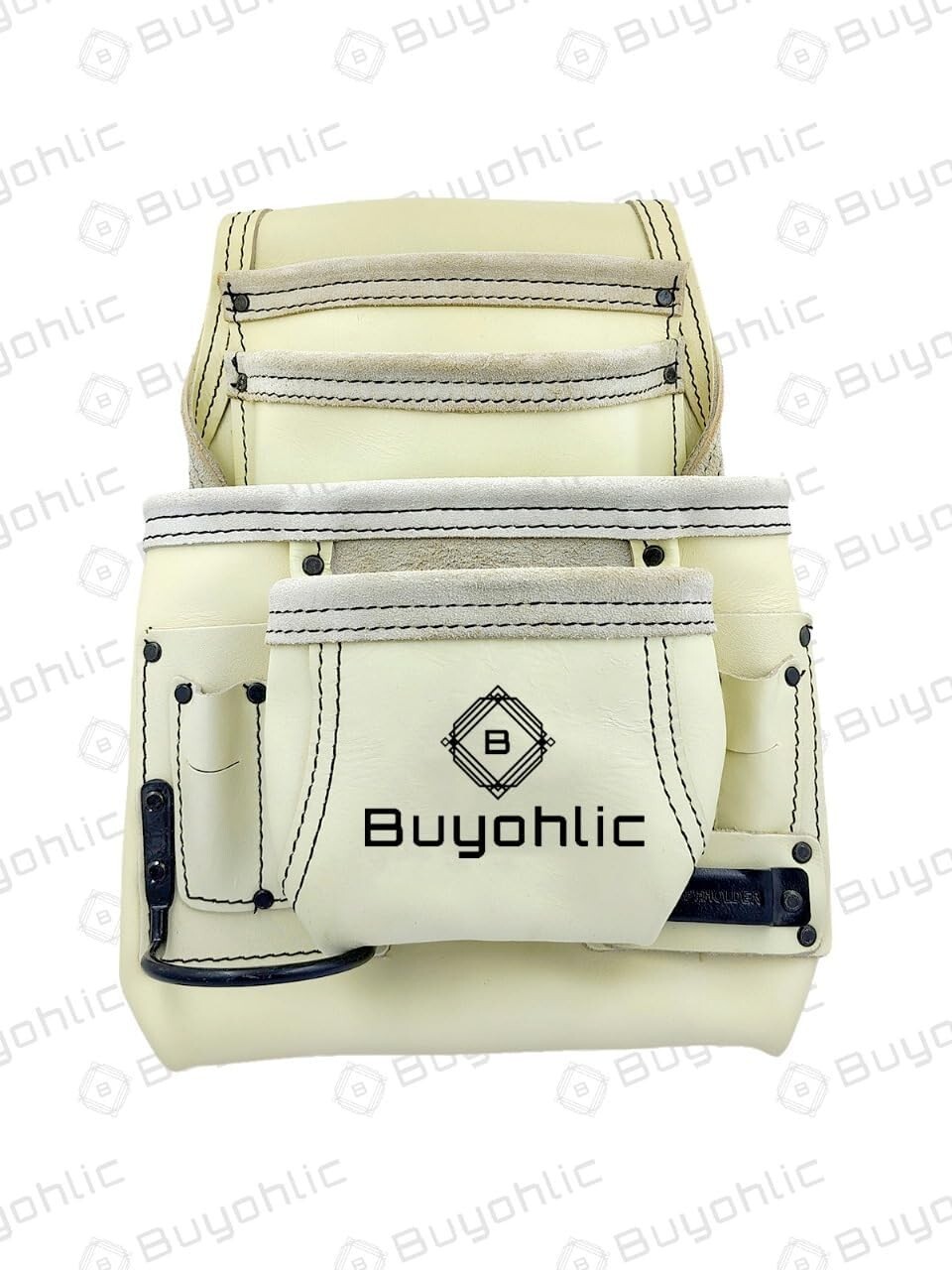 Heavy-Duty 10-Pocket Leather Tool Bag – Top Grain Construction Pouch-USA FULFILL