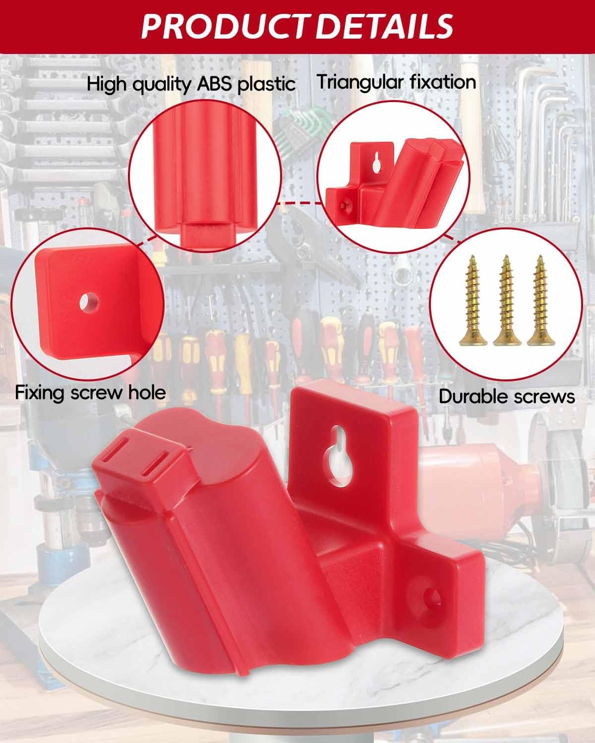 6-Pack Tool Holder Compatible with Milwaukee M12 12V Power Tools, Wall Mount …