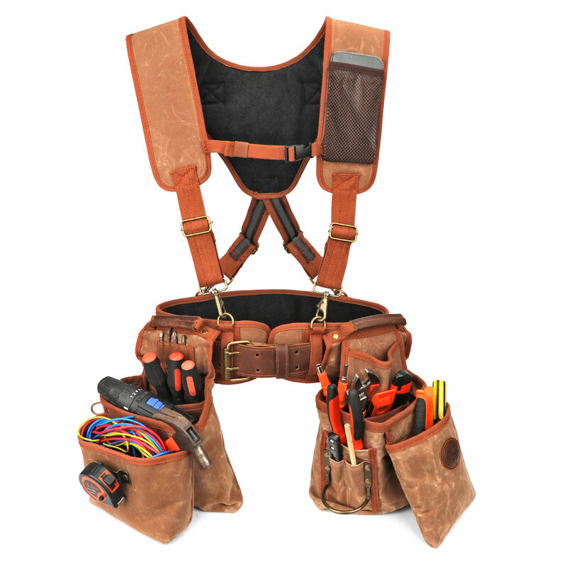 TOURBON Workshop Electrician Carpenter Heavy Duty Tool Carry Wearable Detachable