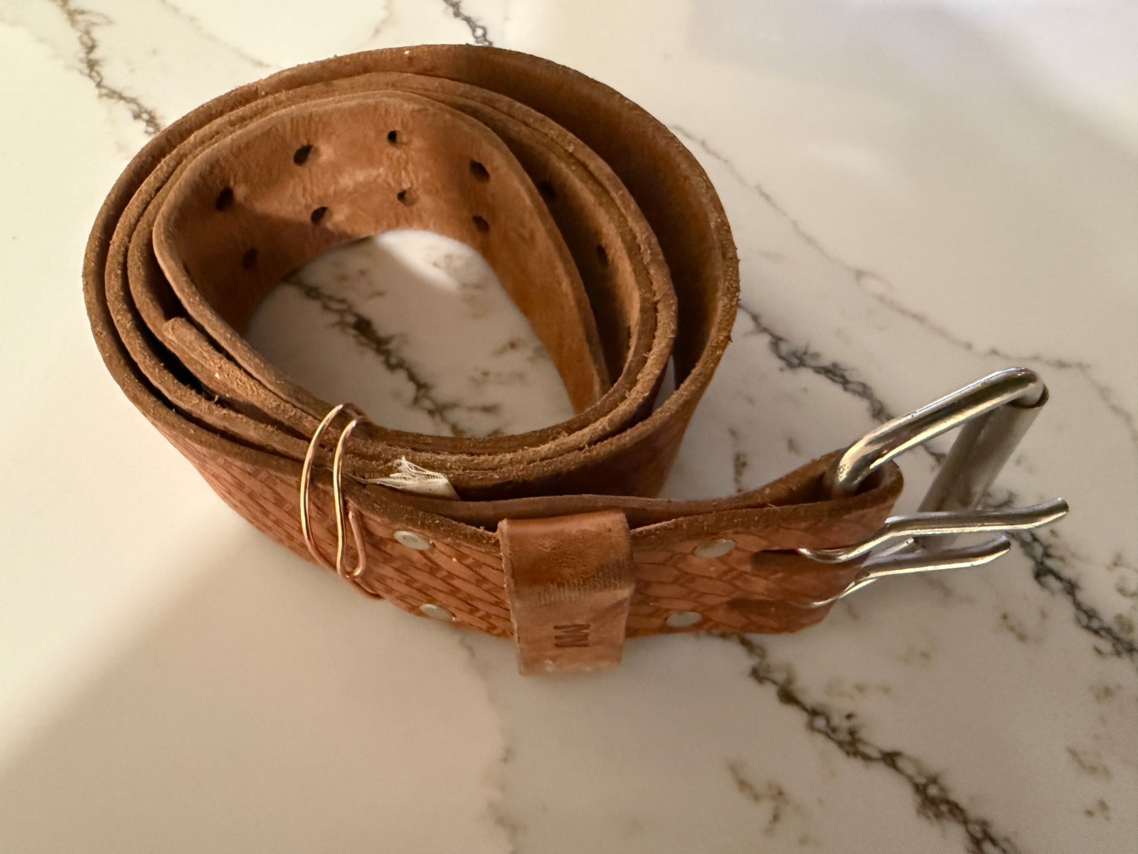 McGuire-Nicholas 2 in. Leather Work Tool Pouch Belt Saddle Leather Fits 38″-54″