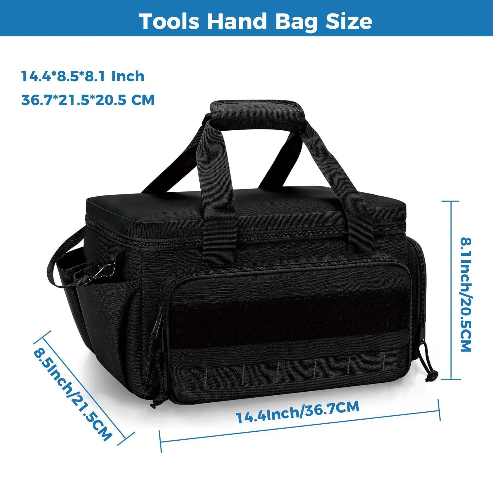 14 Inch Heavy Duty Tool Bag Portable Work Organizer Non Slip Base Storage