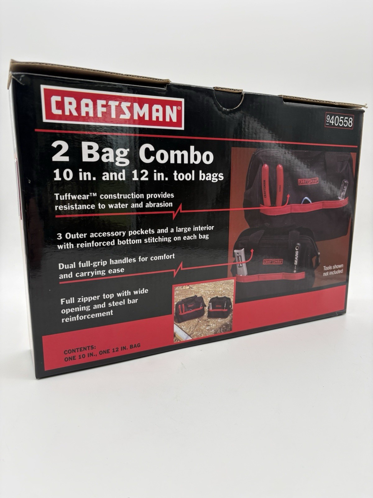 CRAFTSMAN 10 INCH & 12 INCH TOOL BAG COMBO SET, #40558, NEW IN BOX