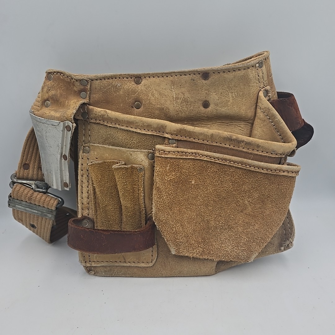 Vintage Sears Craftsman Carpenter Tool Belt Apron 45147 Heavy Top Grain Cowhide