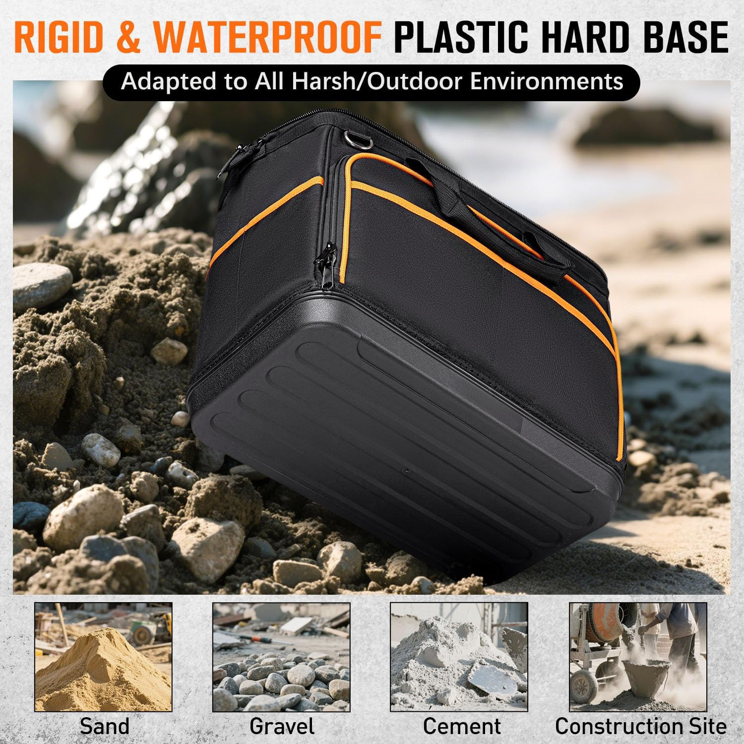 17″ Electrician Tool Bag – 26 Pockets, Waterproof Base, Adjustable Strap
