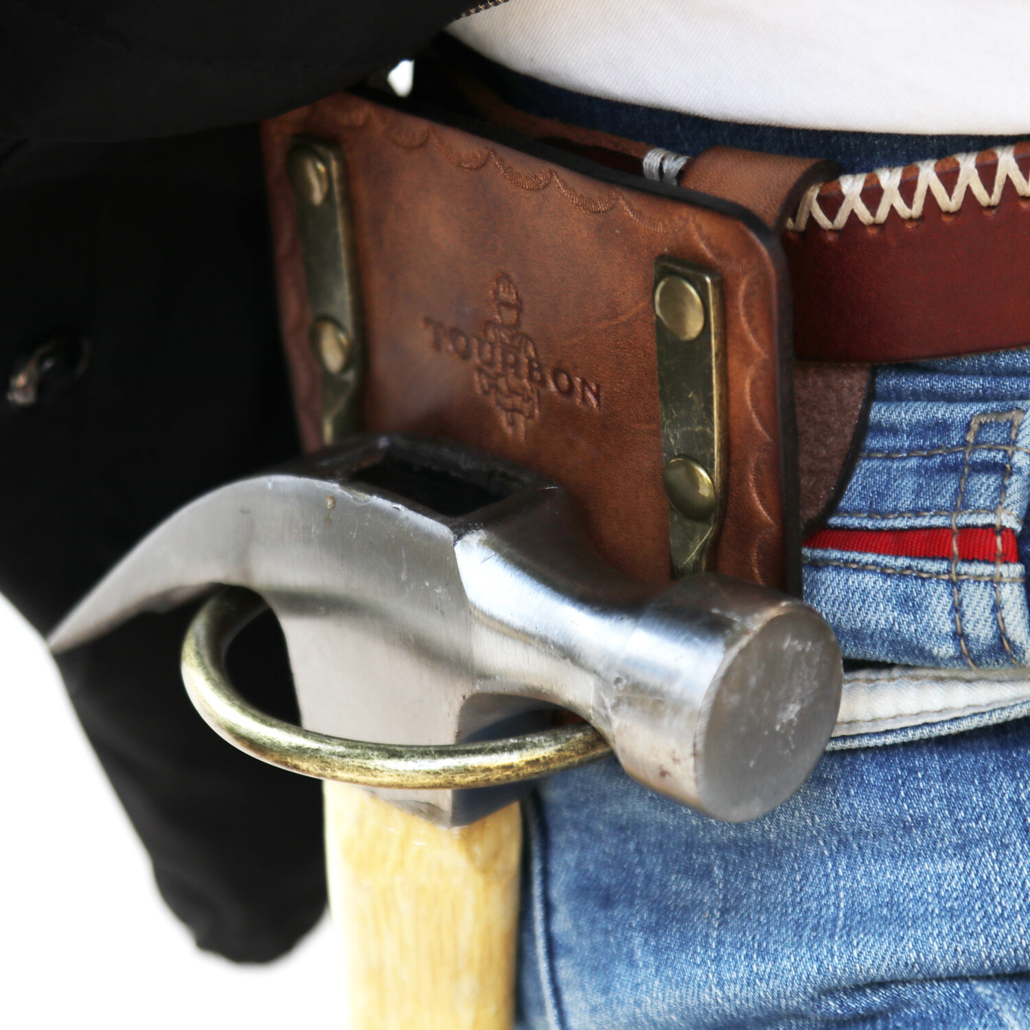 TOURBON Leather Axe Handle Holster Hammer Holder Hatchet Tool Metal Clip on Belt