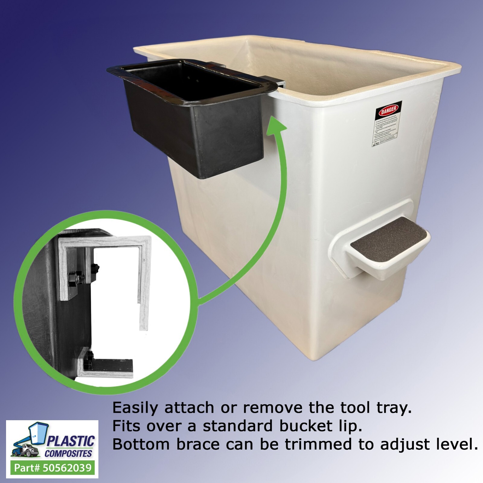 Bucket Truck Parts HEAVY DUTY Plastic Tool Tray (Outside Mount)