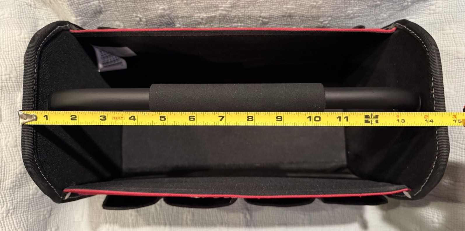 HUSKY LOT Tool Caddy Bag & Pouch SET Multiple Pockets Open Top Black Red Canvas