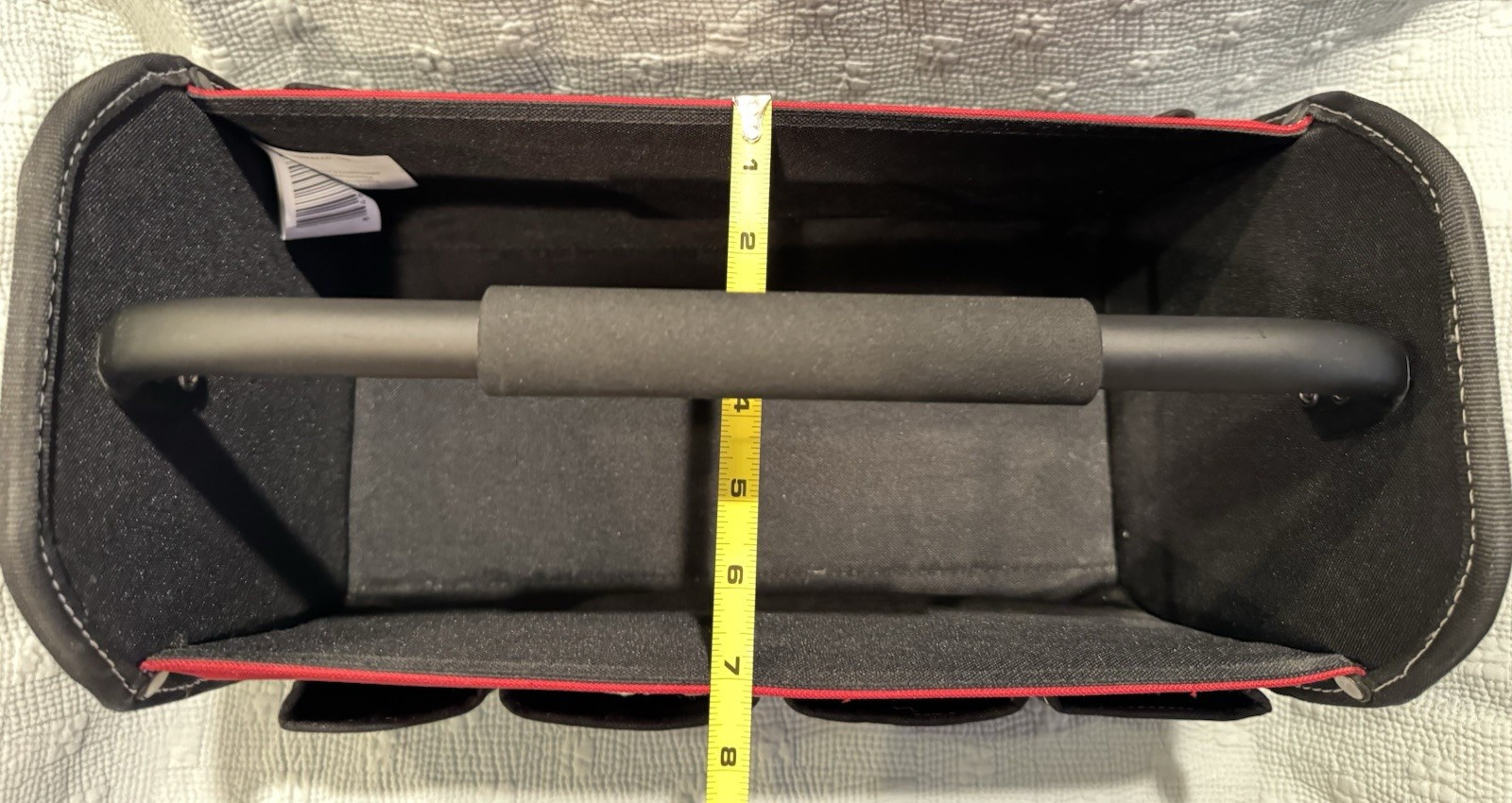 HUSKY LOT Tool Caddy Bag & Pouch SET Multiple Pockets Open Top Black Red Canvas