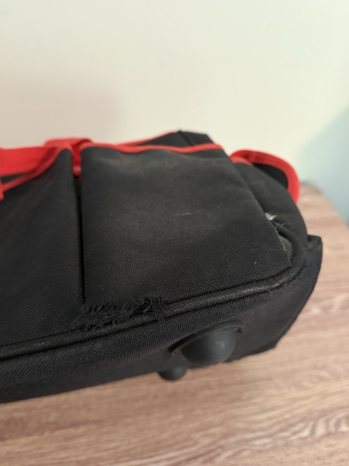 Husky 16 in. Large Mouth Tool Bag with Tool Wall Black And Red – Used