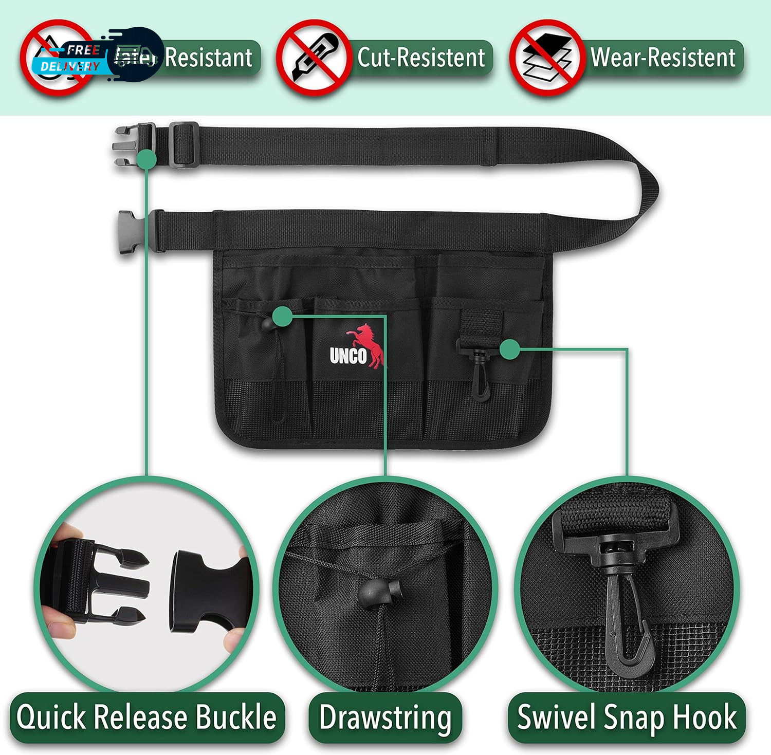 Gardening Belt Garden Tool Belts for Men Waist Apron with Pockets Construction