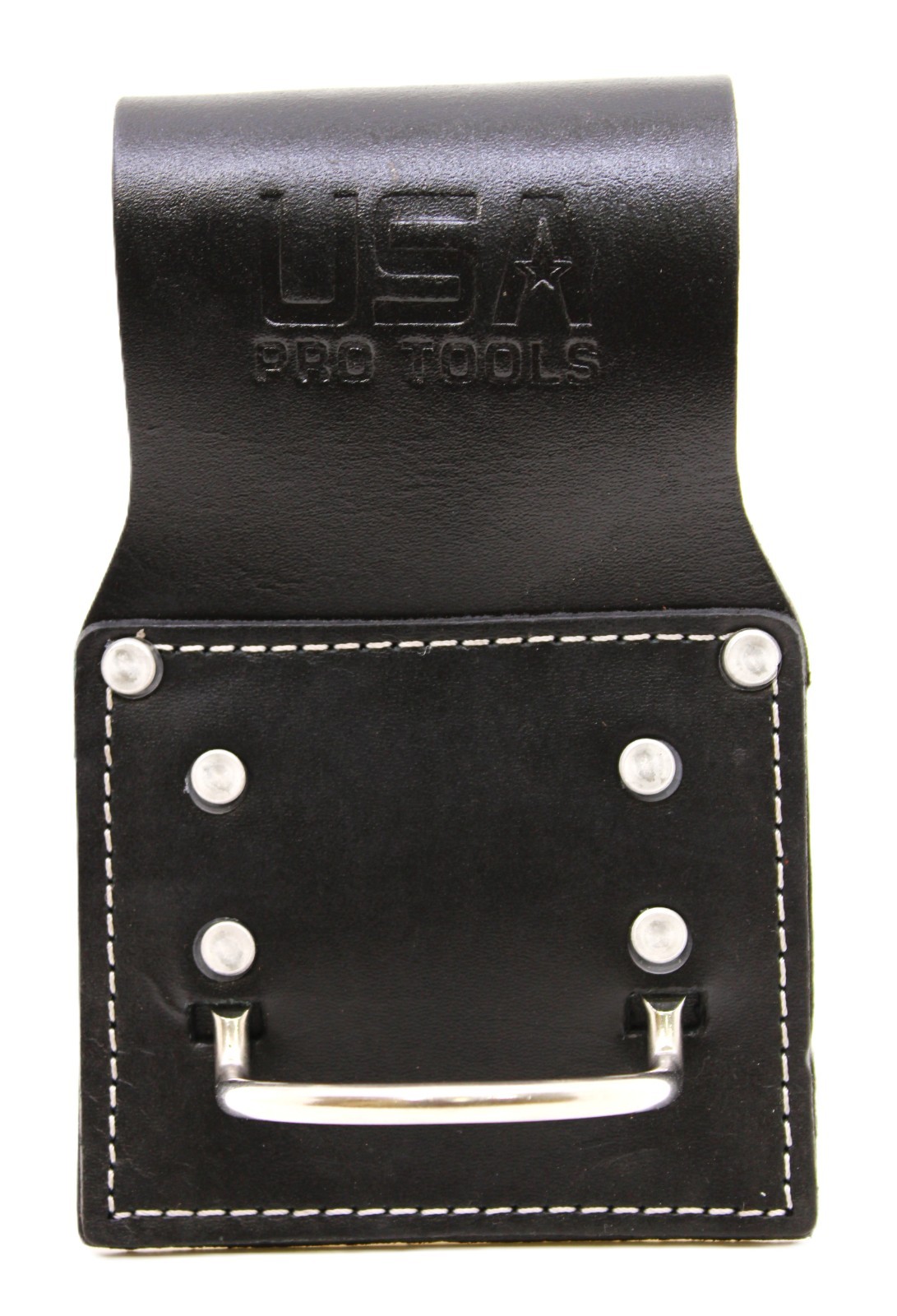 USA PRO TOOLS Grain Leather Hammer Holder – Heavy‑Duty Belt Loop with Rivets