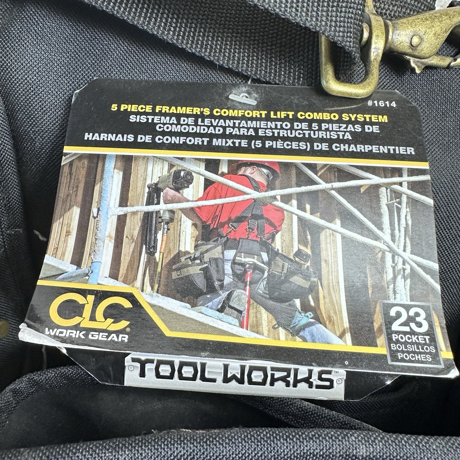 CLC 1614 Professional Carpenters Combo Tool Belt Black 23 Pockets Rugged Work