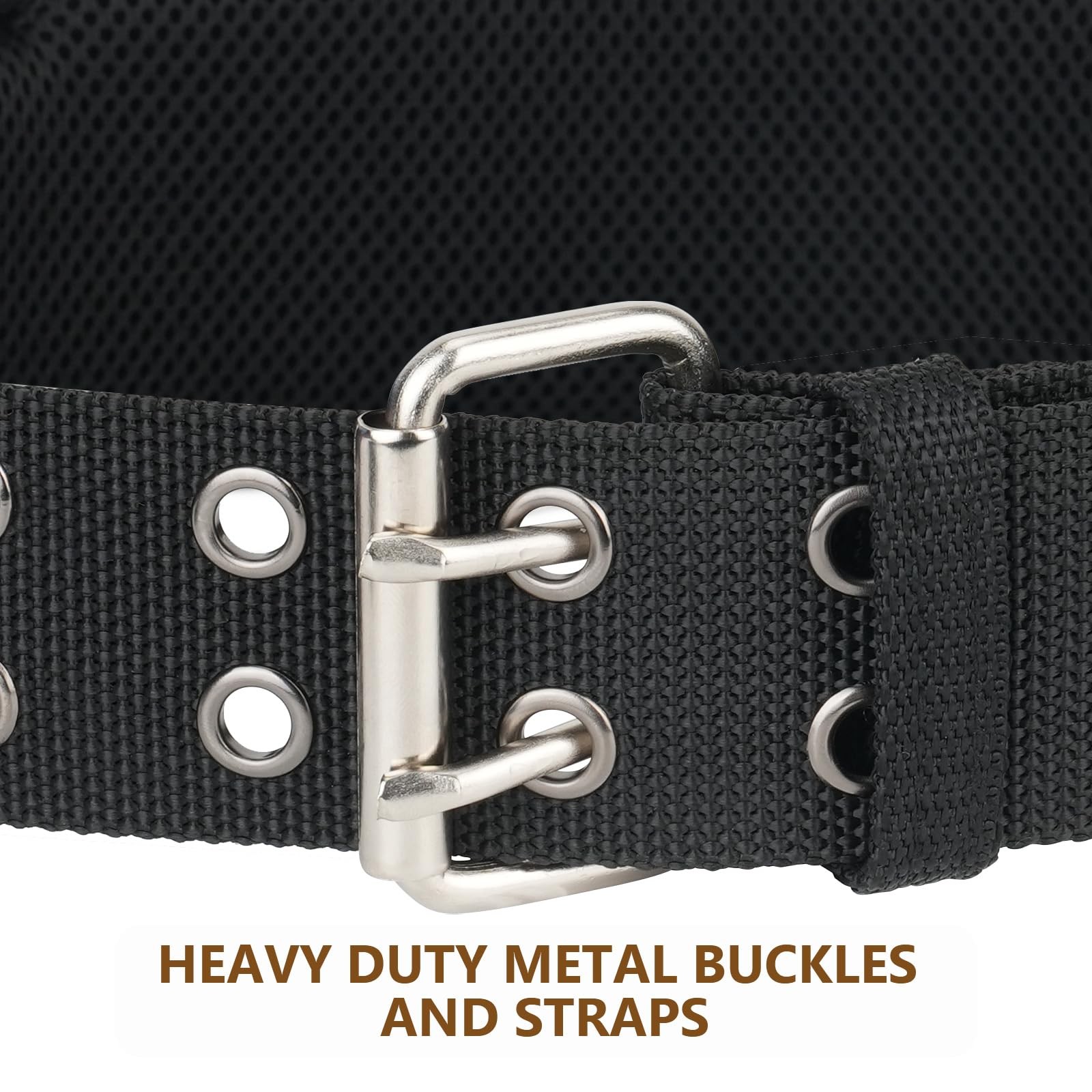 Padded Tool Belt,4-Inch Heavy Duty Tool Belts for Men with 4 Suspenders Ring,
