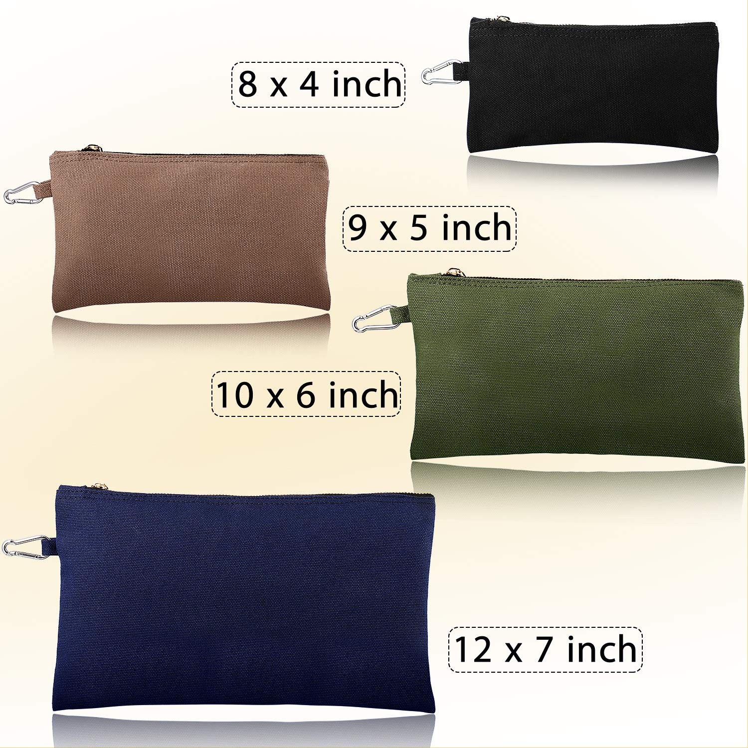 12 x 7 inch, 10 x 6 9 x 5 8 x 4 Blue, Green, Khaki, Black
