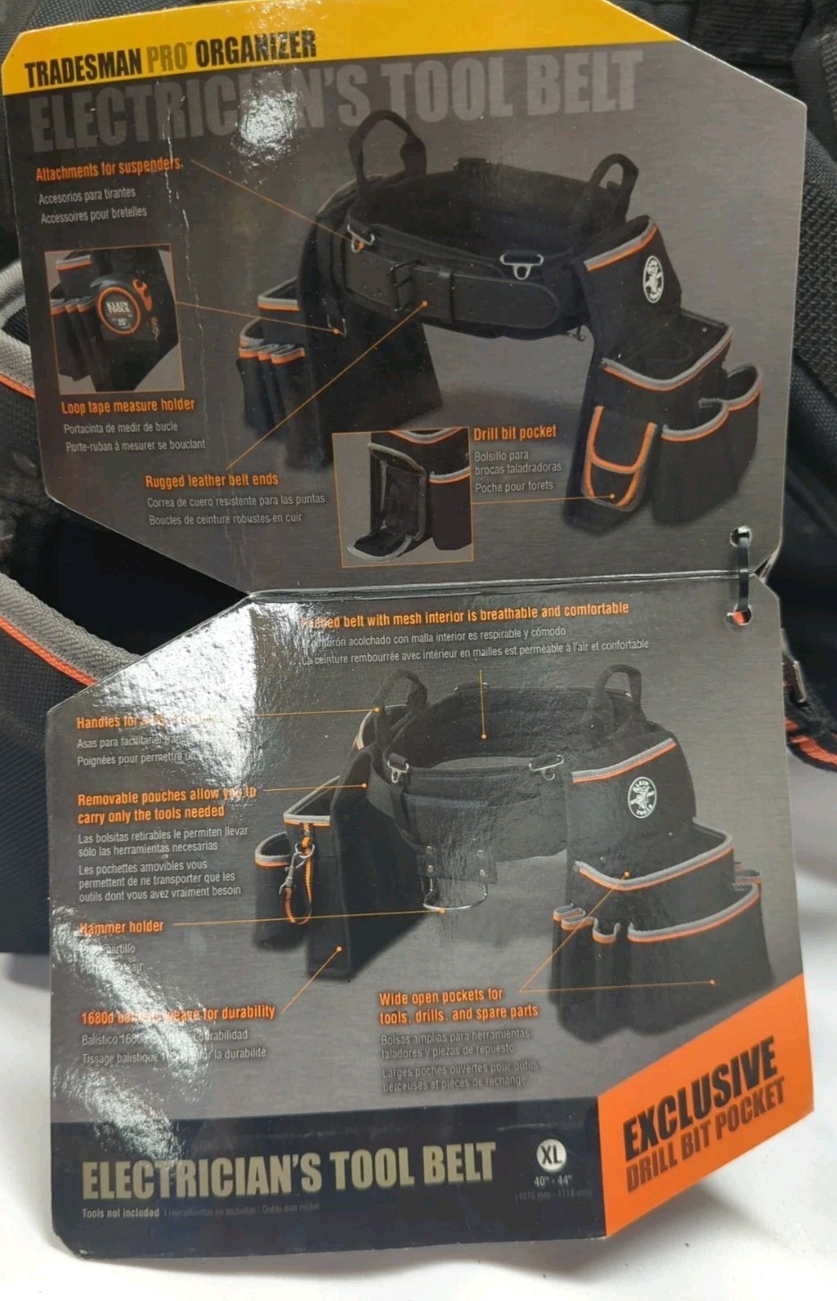Klein Tools 55429 Tradesman Pro Electrician’s Padded Tool Belt Tool Pouch XL