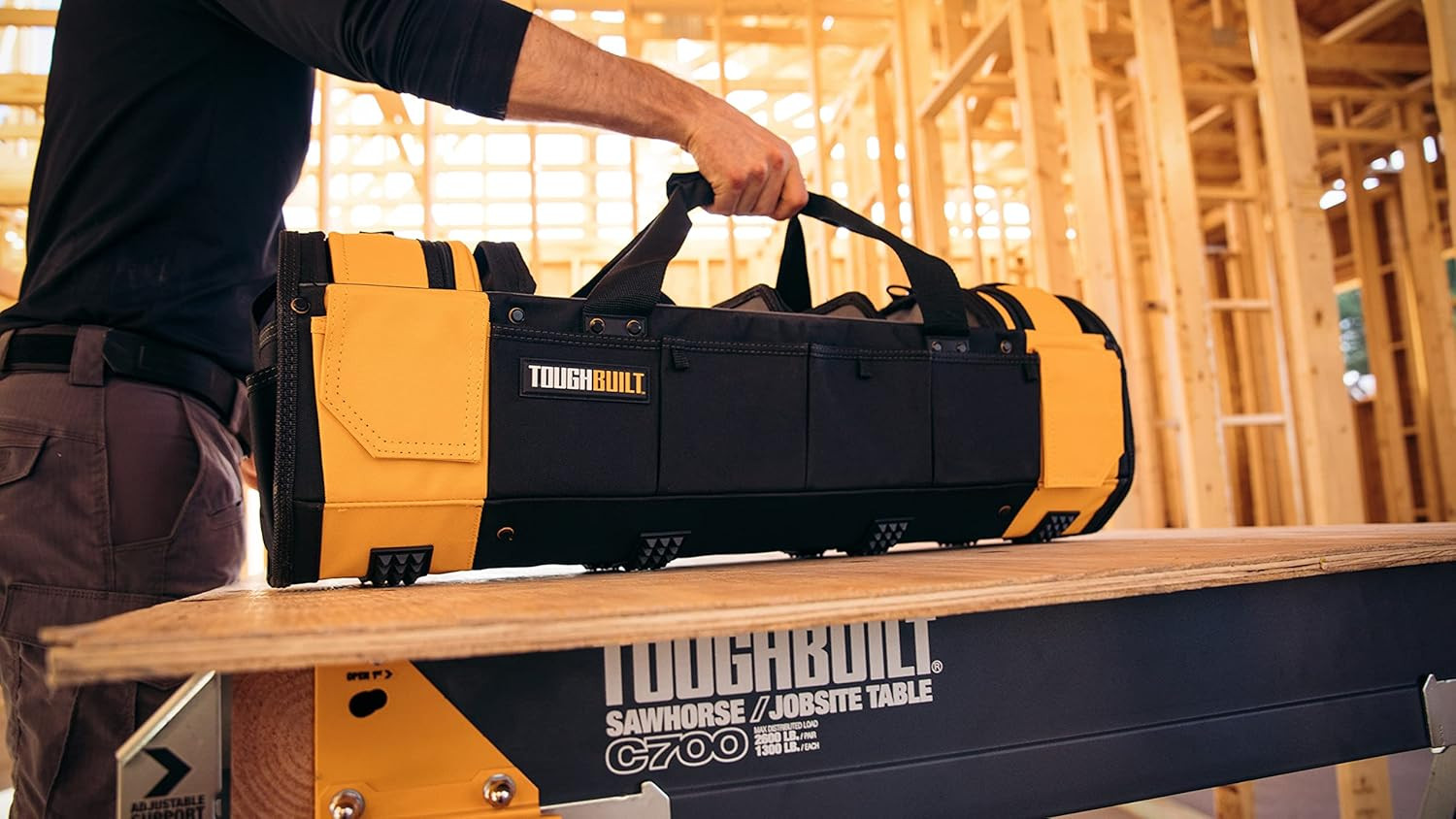 30″ Tool Bag with 68 Pockets & Removable Dividers for Ultimate Jobsite Organizat