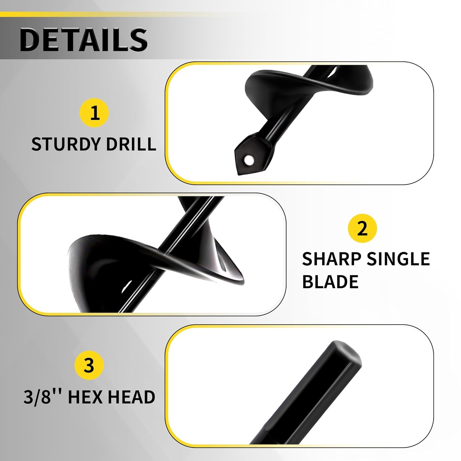 Planting Auger Bit 1.6×16.5 Inch for Drill Bulb Planter 3/8 Hex