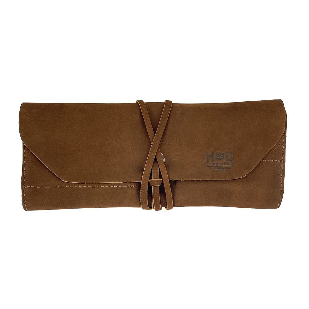 Hide Drink, Rustic Small Tool Roll-Up Bag (10 Slots), Portable Carry-On Pouch