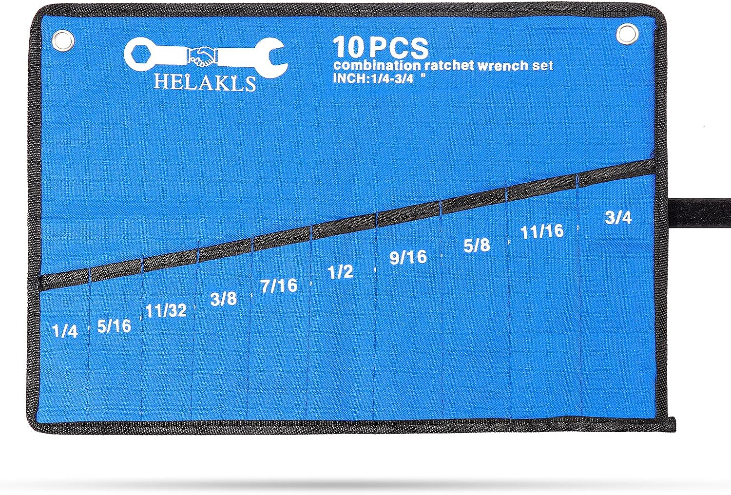 10 Pockets SAE Wrench Tool Roll Up Pouch Utility Heavy Duty Canvas Tool Organize