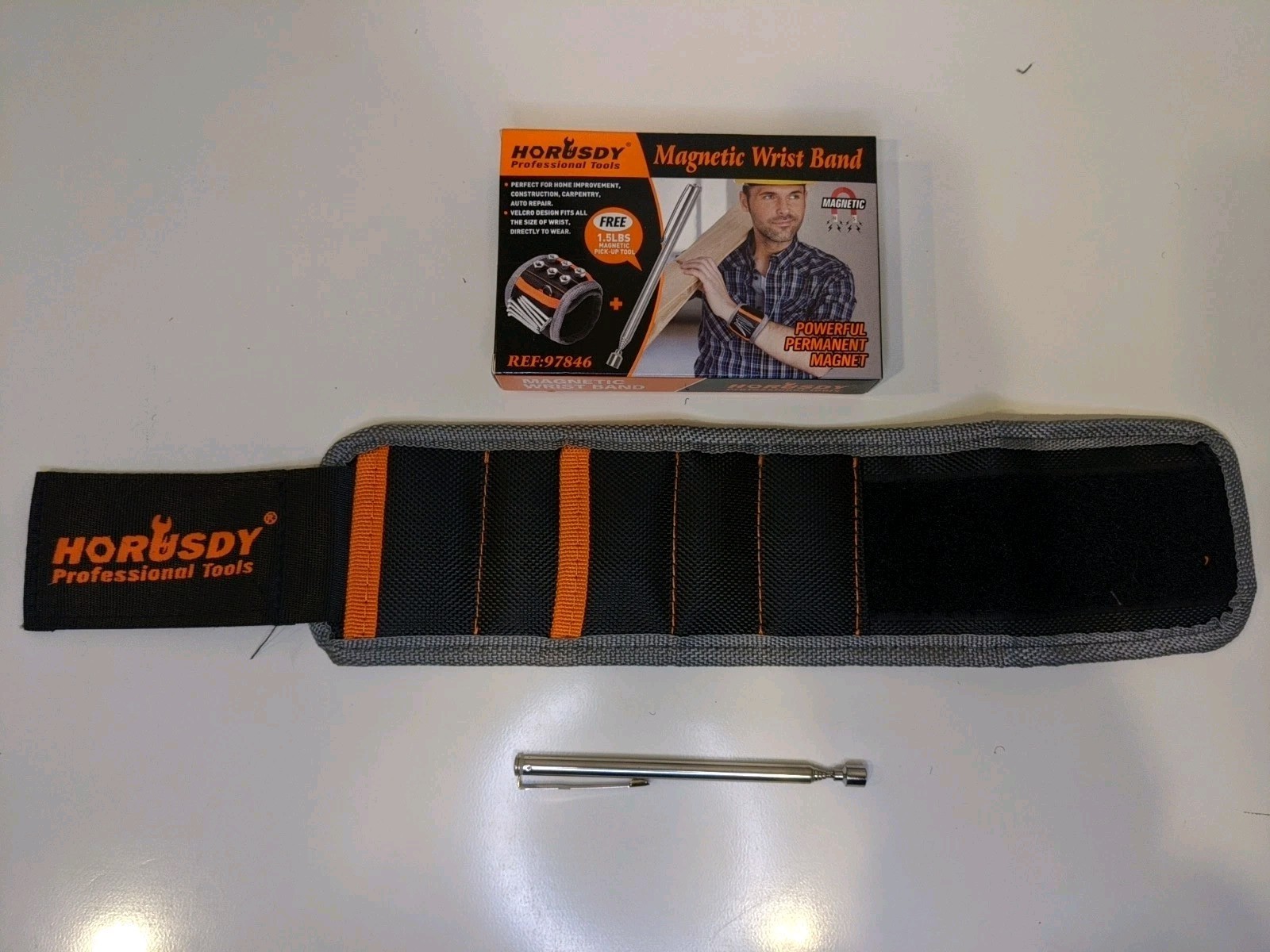 Horusdy Professional Tools Magnetic Wristband Up To 1.5 Lbs