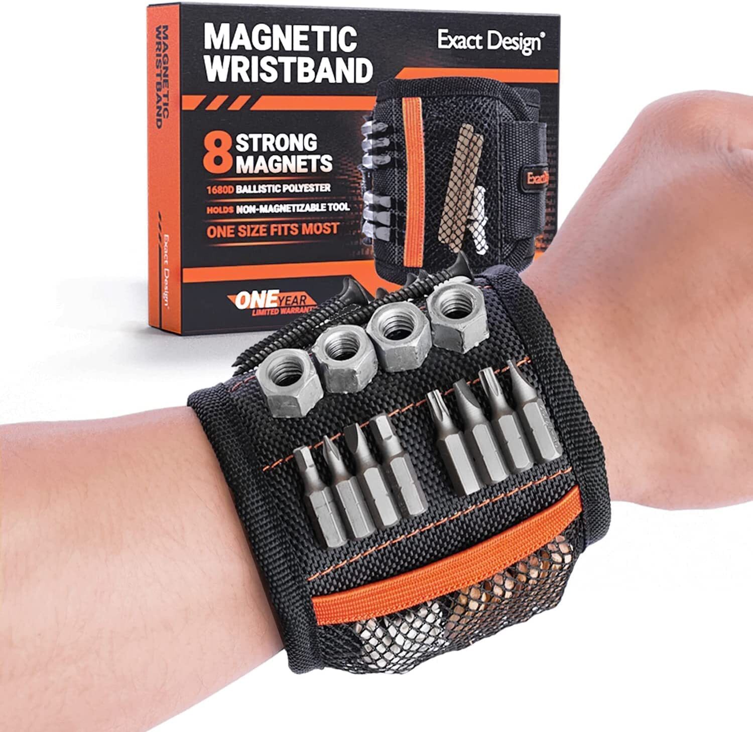 Exact Design Magnetic Wristband – Unisex Bracelet with 8x Super Strong Magnets