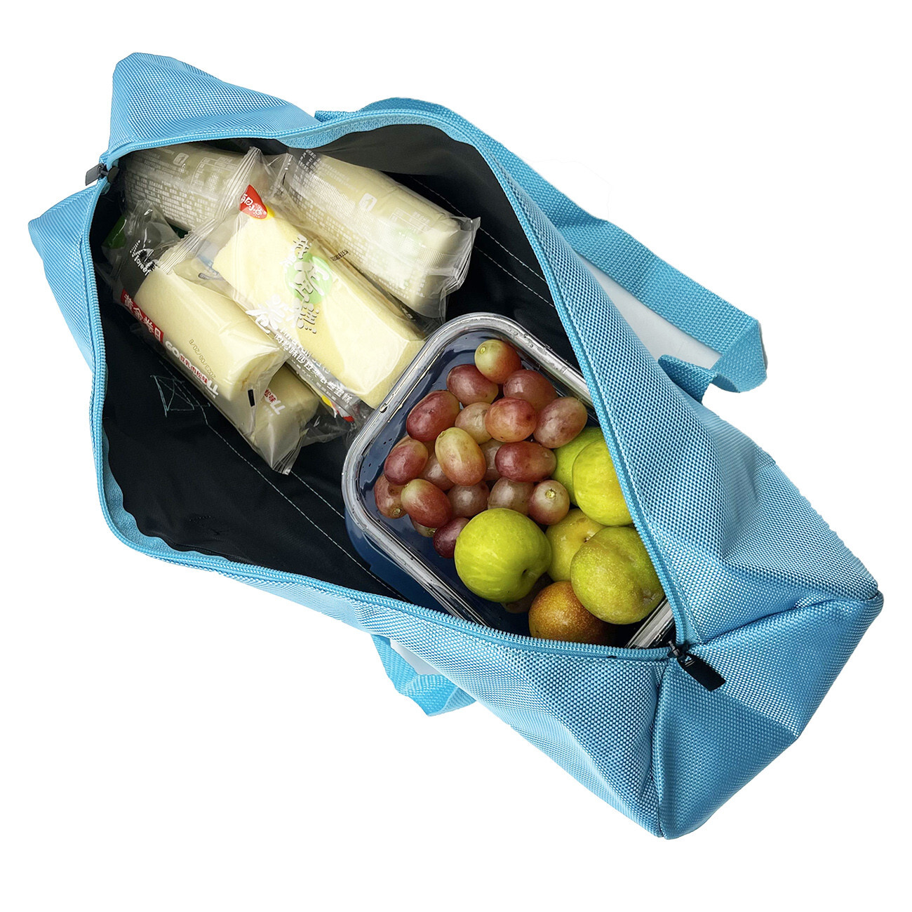 16inch Blue Tool Bag with Zippers Multi Purpose Quick storage 15.75×5.12in home