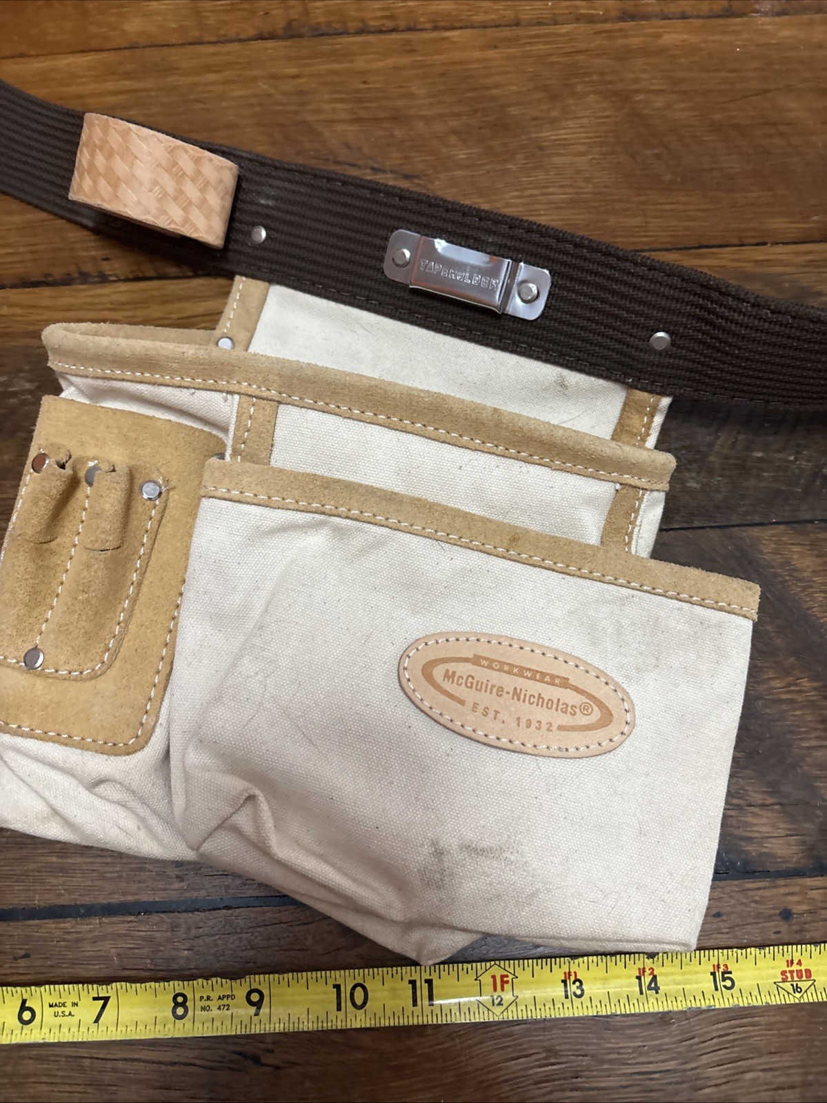 McGuire-Nicholas Tool Belt Canvas & leather Pouch Hammer Holder
