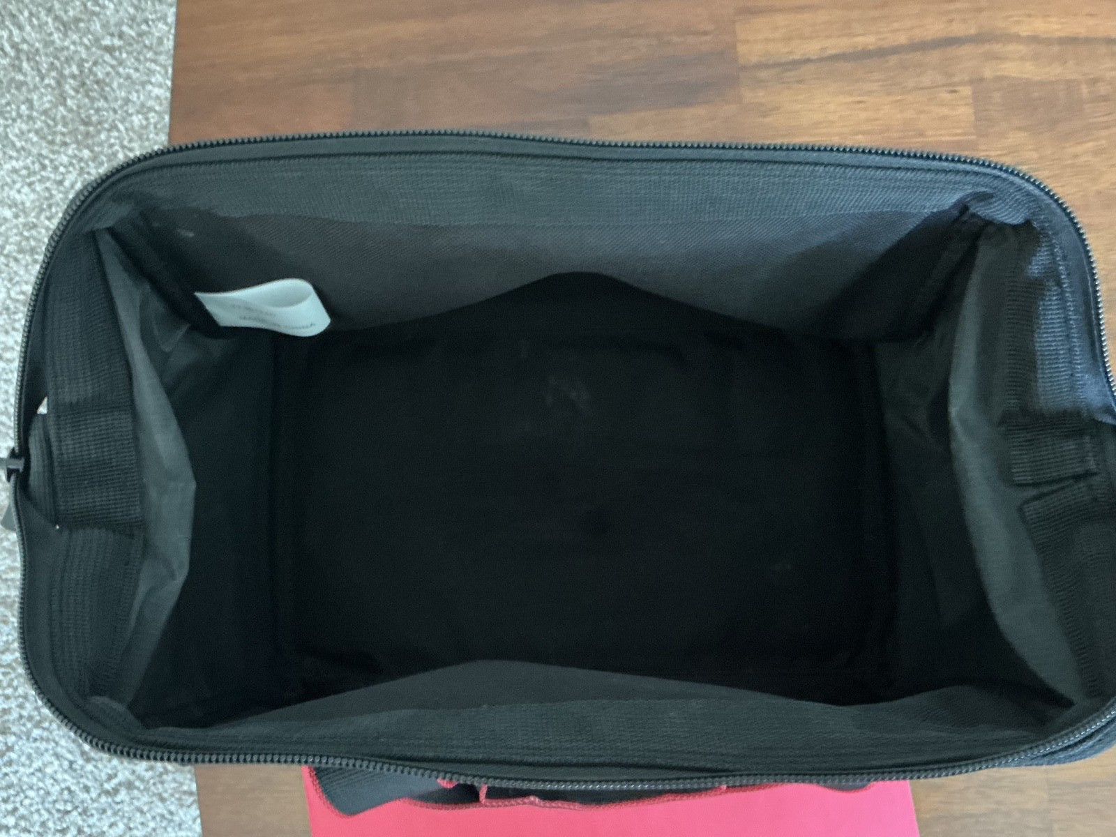 Ultra Steel Tool Bag appx 12 x 8, Black with red stitching