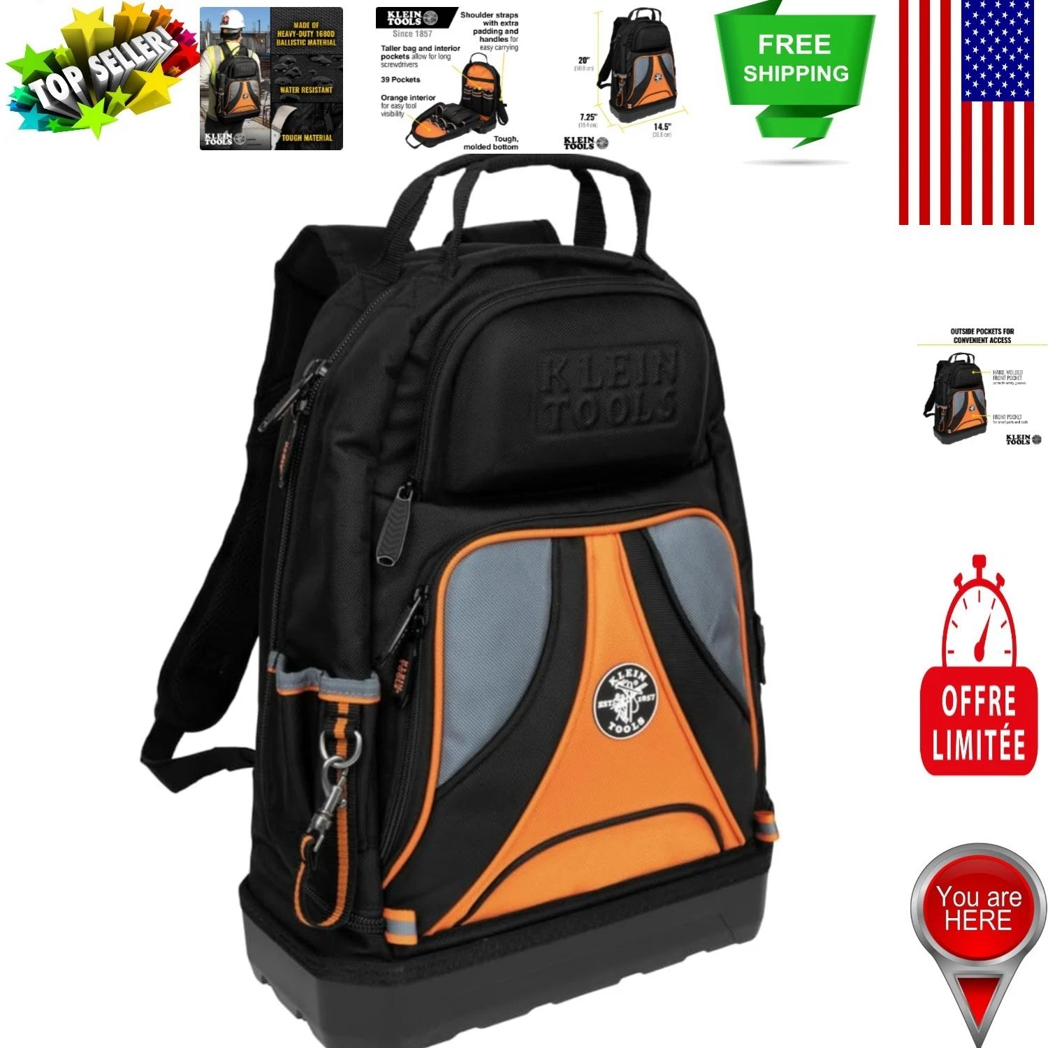 Professional Tradesman Tool Bag Backpack – Durable, Waterproof & Spacious