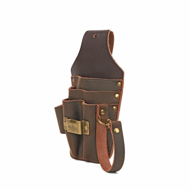 TOURBON Leather 5 in 1 Holster Electric Tape Thong Carry Tool Pouch Belt Holder