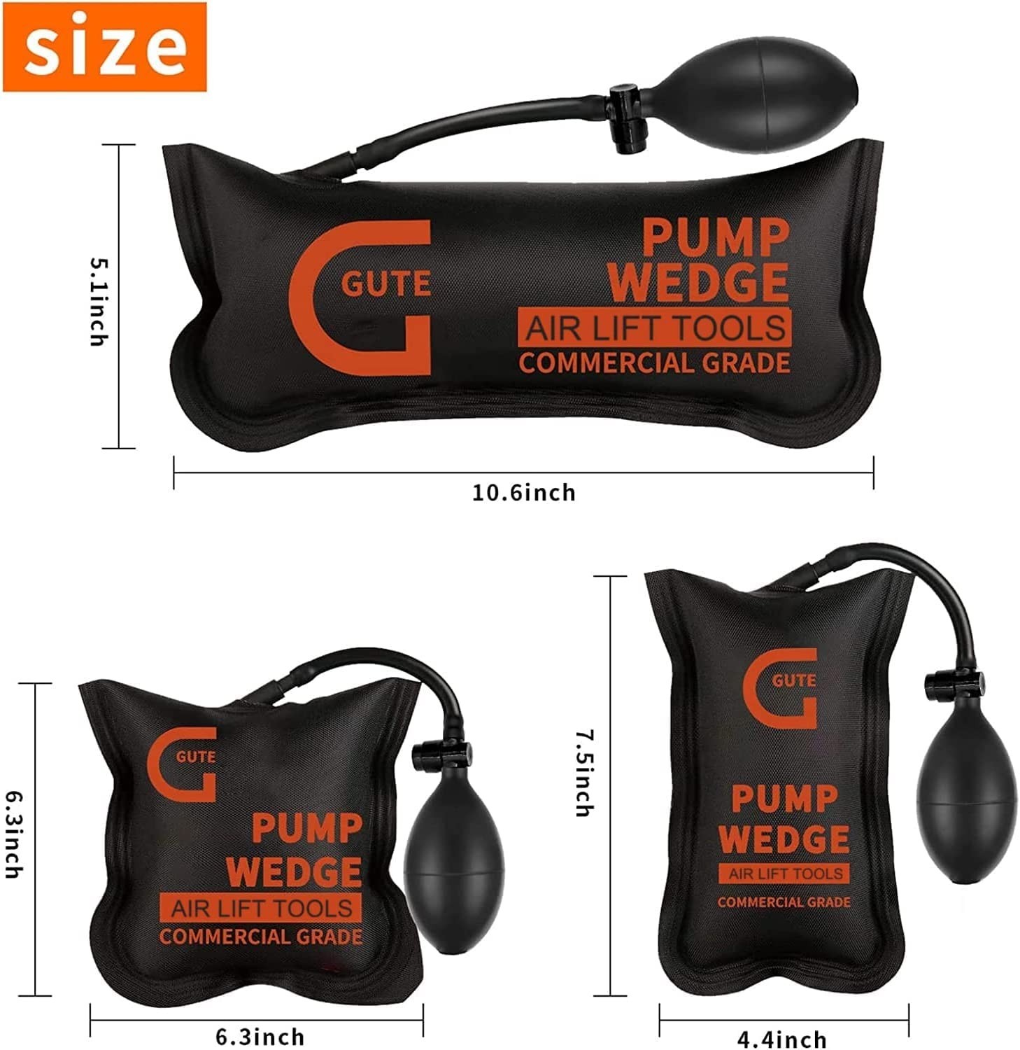 Inflatable Air Wedge Bag Tool Set – 3 Pack Leveling & Alignment Kit, 330 LB Capa