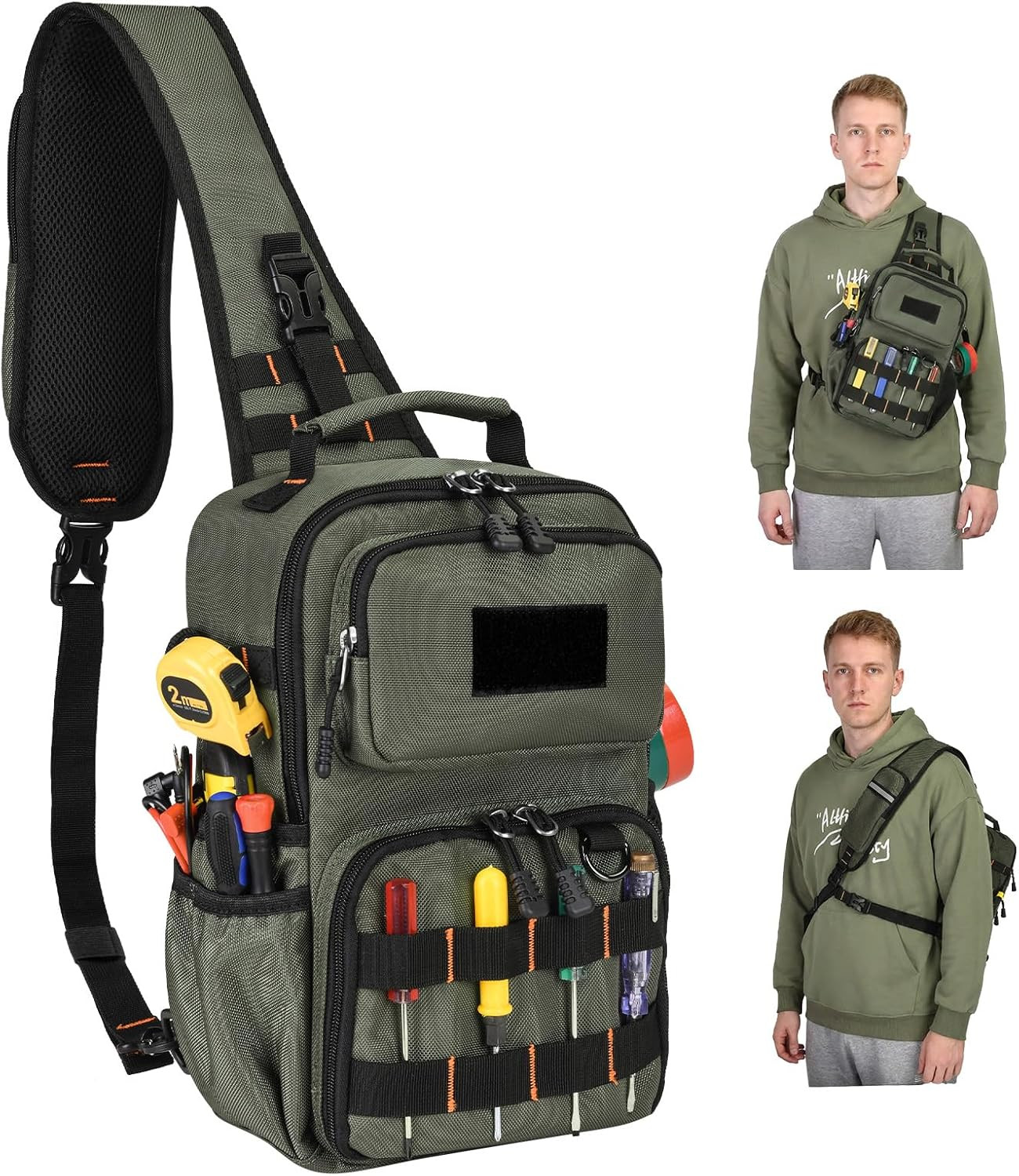 Tactical Electrician & HVAC Tool Chest Bag with 3-Point Harness, Small Tool Pouc