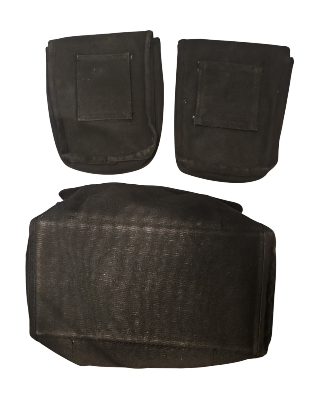 Military Style Heavyweight Canvas Black Tool Bag + 2 Black Canvas Belt Pouches!