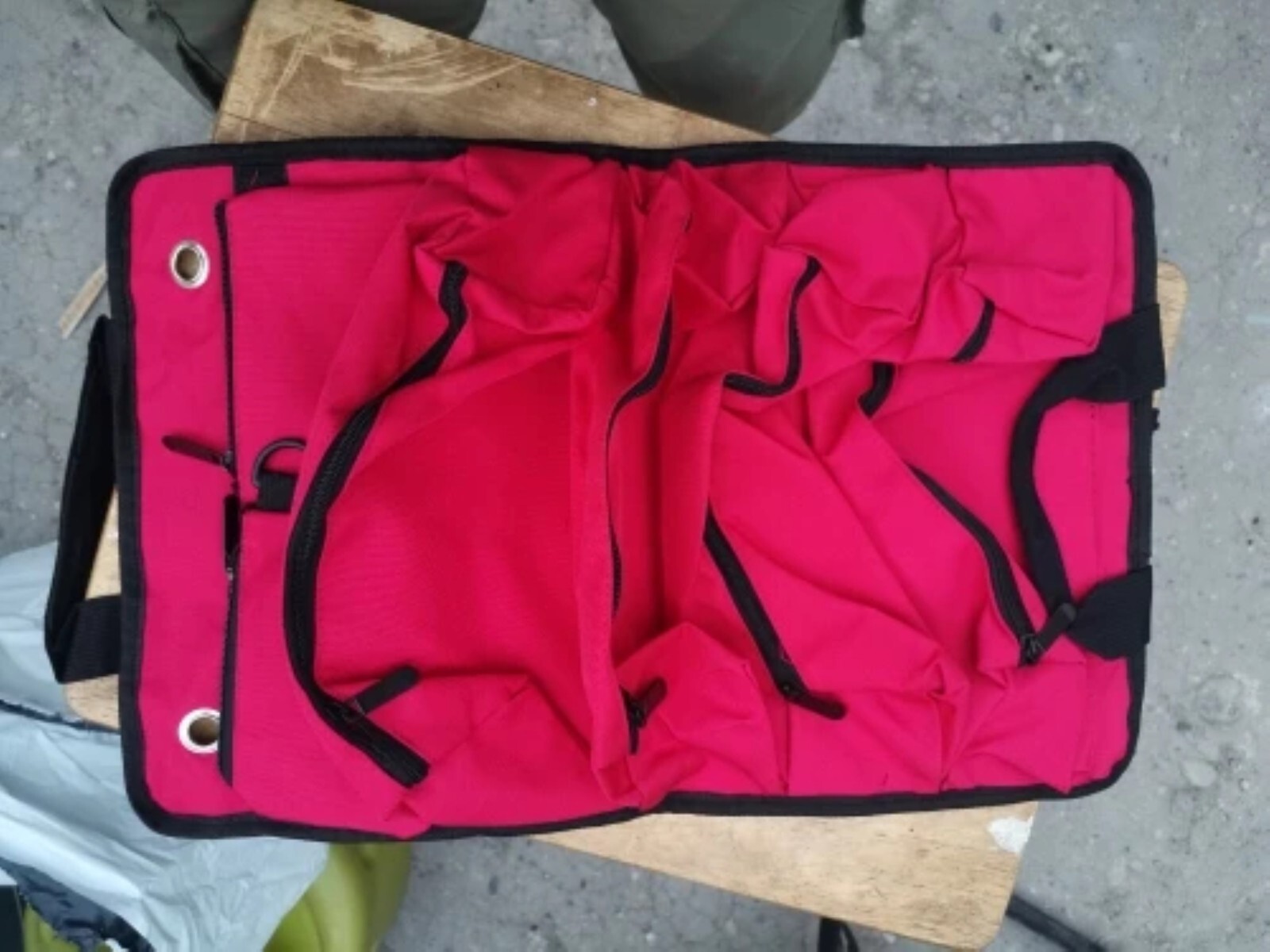 Multi-Purpose Tool Roll Up Bag 5 Pocket Wrench Pouch Canvas Hanging Organizer