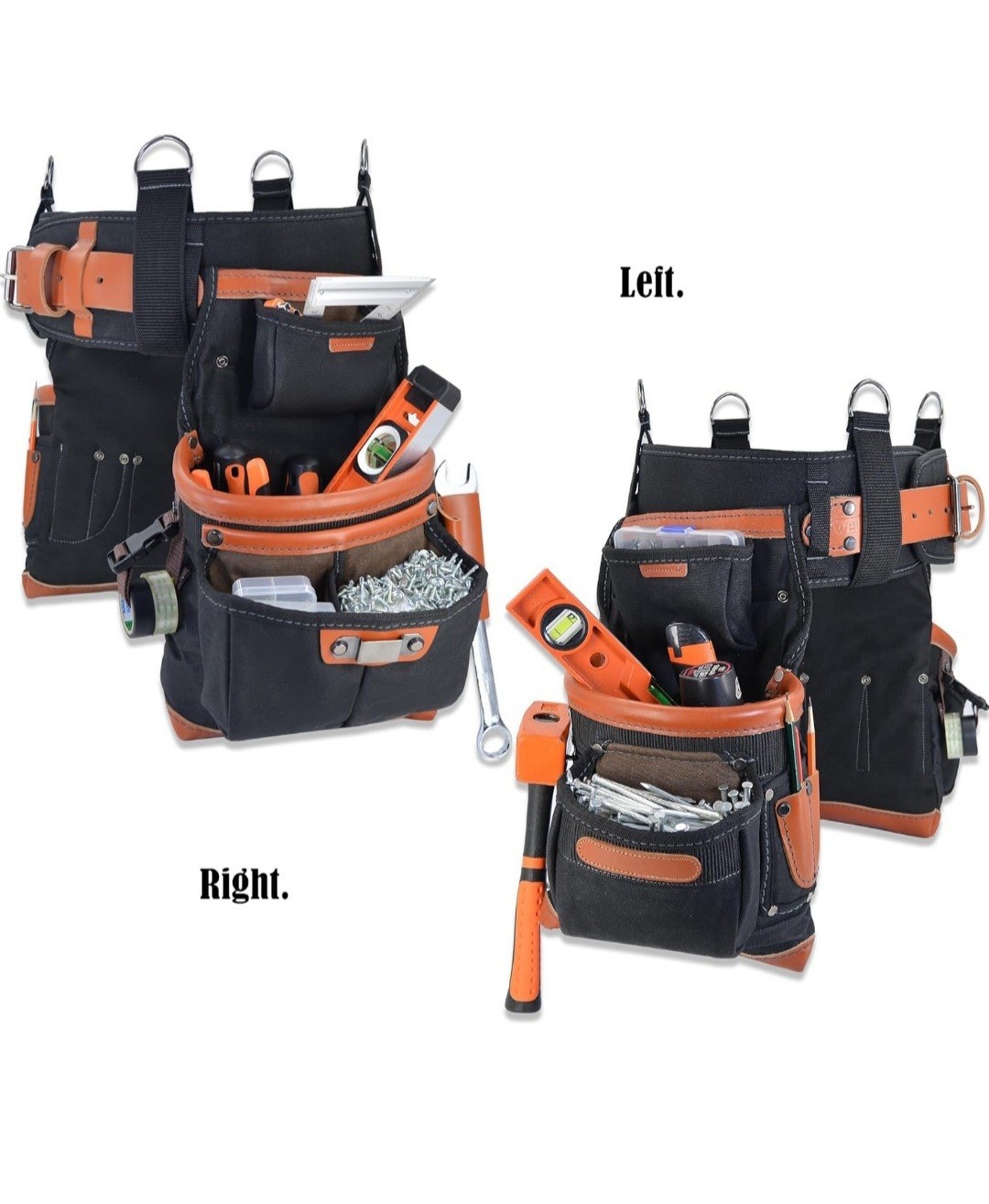 WELKINLAND 22-Pocket Buffalo Leather Heavy Duty Carpenter Tool Belt Bags NEW
