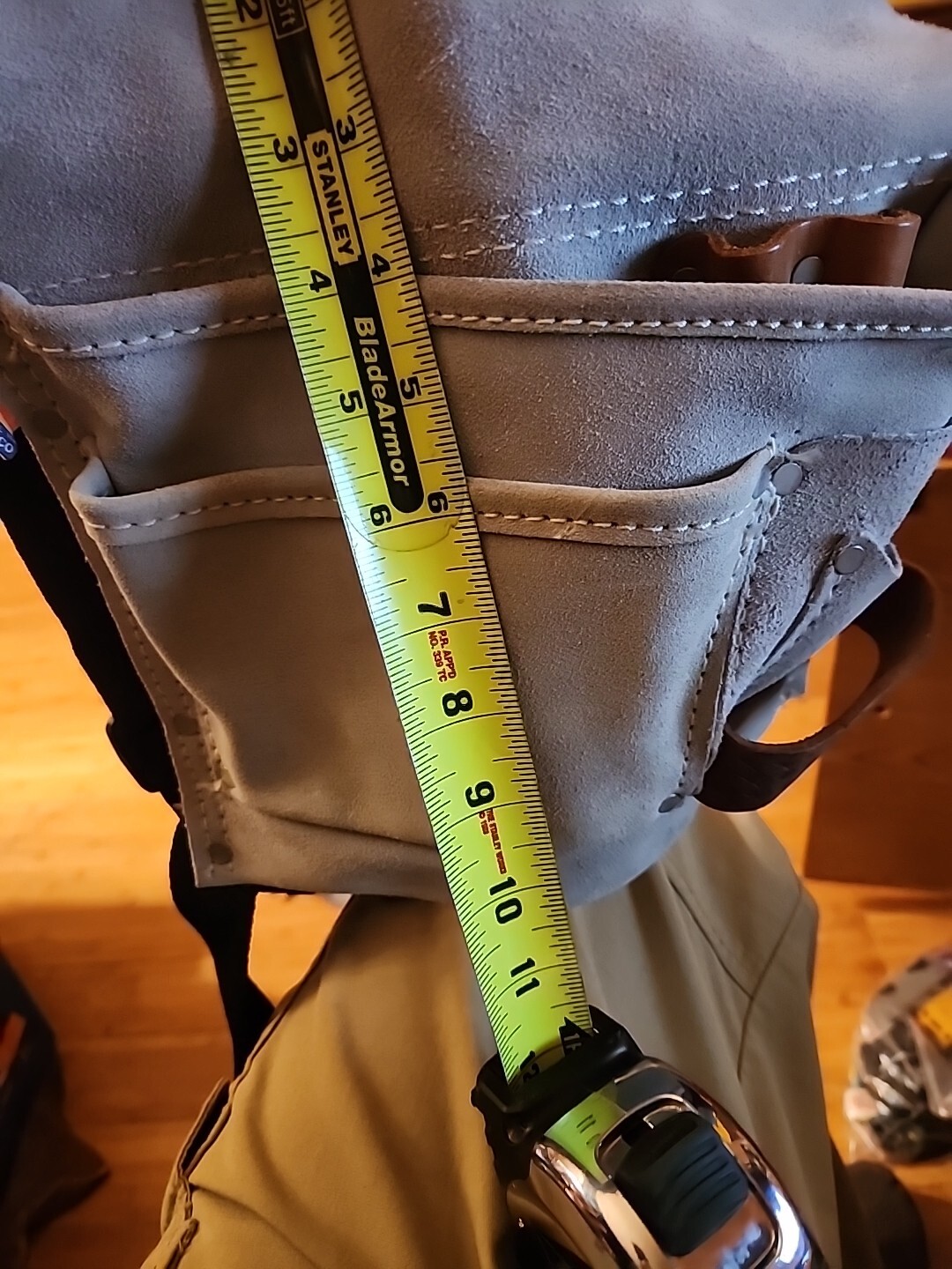 Sears 935726 Work Gear Tool Pouch w/ Belt Leather Gray EUC