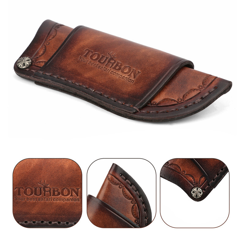 TOURBON Pocket Folding Knife Sheath 4″ Fixed Blade Belt Holster Cover Camping