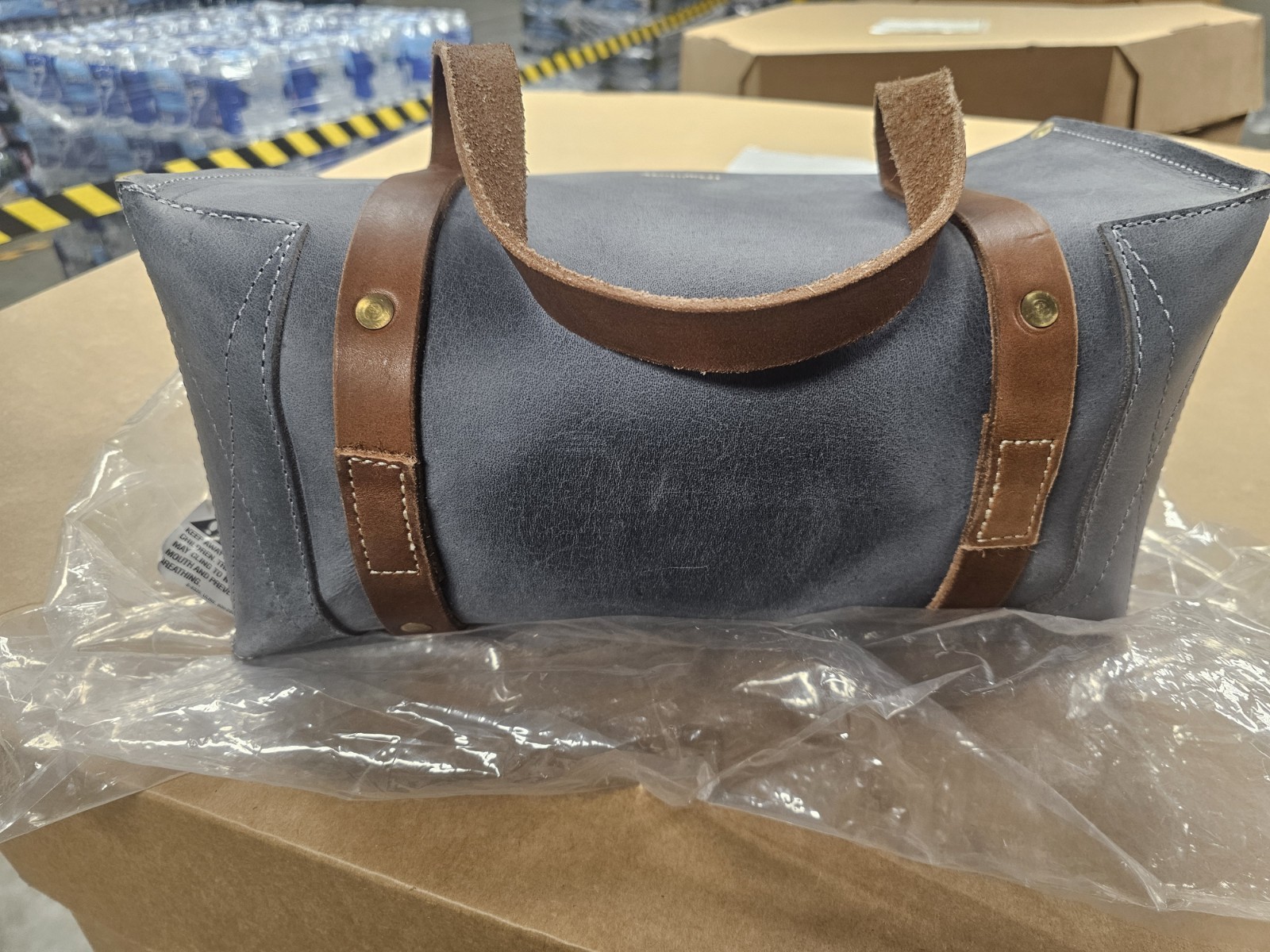 Garrett Wade Portable Tan Buffalo Hide Leather Tool Bag Carryall